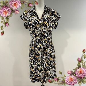Scarlett vintage short sleeve button‎ down floral mini dress size 12P